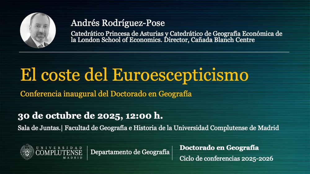 Conferencia inaugural curso 2025-2026 a cargo del profesor Andrés Rodríguez-Pose